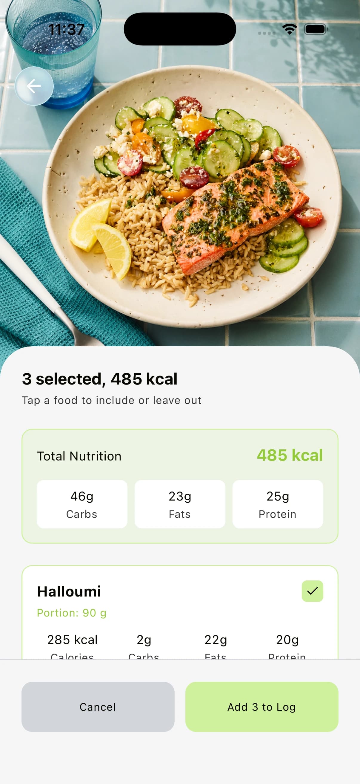 Read the meal in plain language in the Goala app